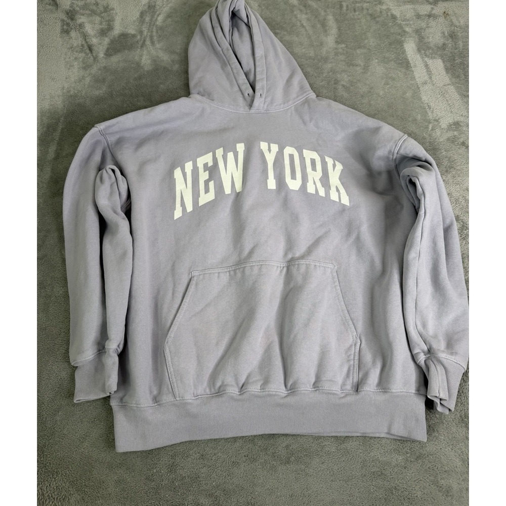 Brandy Melville John Galt New York Pullover Hoodie Women's Size XL Purple